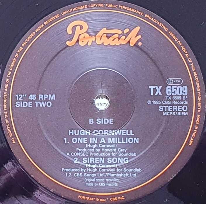TX 6509 One in a million Hugh Cornwell from The Stranglers Label